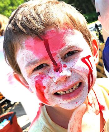 Six-year-old Marcus Sidelinger of Damariscotta, son of Sarah and Nate Sidelinger who both grew up in New Harbor, is way too cute to be a Zombie. But Marcus appeared on the “New Harbor Zombies” float anyway in Saturday’s traditional Olde Bristol Days Parade. Courtesy photo Sidelinger