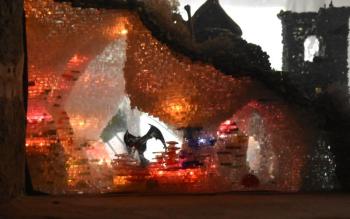 A dragon prowls below the castle in one of David's dioramas. ISABELLE CURTIS/Boothbay Register