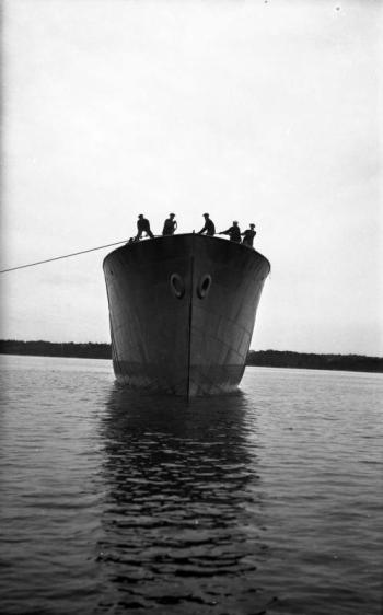 Launch of Seiner’s sister ship, Harvard, circa 1925. Courtesy of Boothbay Region Historical Society Launch of Seiner’s sister ship, Harvard, circa 1925. Courtesy of Boothbay Region Historical Society