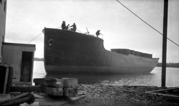 Launch of Seiner’s sister ship, Harvard, circa 1925. Courtesy of Boothbay Region Historical Society Launch of Seiner’s sister ship, Harvard, circa 1925. Courtesy of Boothbay Region Historical Society
