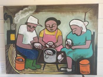 "Crab Pickers" - 24" x 30" - oil on board - Matt Barter. "Crab Pickers" - 24" x 30" - oil on board - Matt Barter.