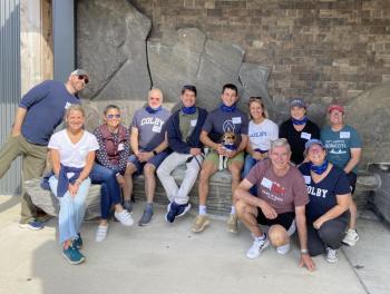 Several of the Colby College alumni, parents, and Y volunteers at the Fill the Bus Food Drive event at the Boothbay Region YMCA to benefit the Boothbay Region Food Pantry on Saturday, Sept. 13. Courtesy of BRYMCA Several of the Colby College alumni, parents, and Y volunteers at the Fill the Bus Food Drive event at the Boothbay Region YMCA to benefit the Boothbay Region Food Pantry on Saturday, Sept. 13. Courtesy of BRYMCA