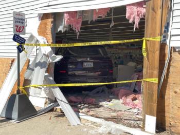 A car drove through the Boothbay Harbor Walgreens September 22. FRITZ FREUDENBERGER/Boothbay Register