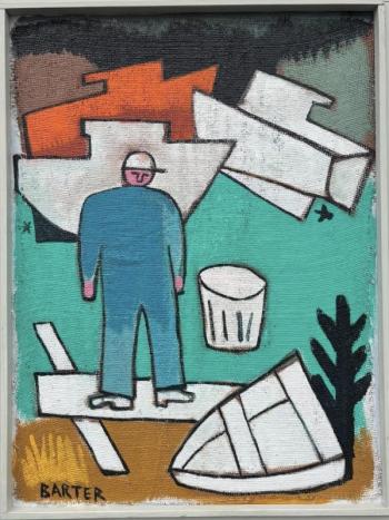 "Toot" - 24" x 32" - oil on burlap on board - Matt Barter.
"Toot" - 24" x 32" - oil on burlap on board - Matt Barter.