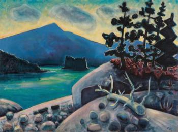 Philip Barter - "Spring Evening Grindstone" - 49" x 37" - oil on canvas.
Painting currently at Kerr + Jones Fine Art. Philip Barter - "Spring Evening Grindstone"