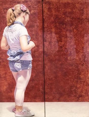 "Ragazza con la Codina" oil on canvas by Laura Bianchi. See more of her work at Gold/Smith Gallery in Boothbay Harbor through October. Courtesy of the gallery