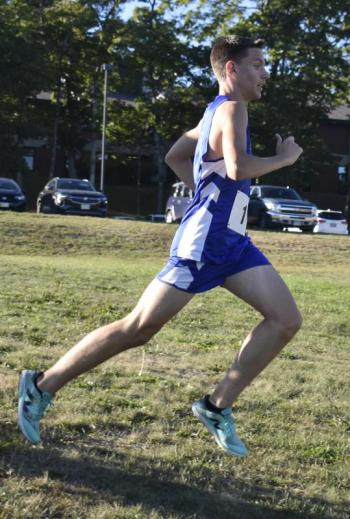 AJ Crocker led the Boothbay boys in second place. FRITZ FREUDENBERGER/Boothbay Register