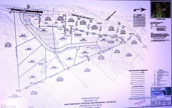Map of future "Winslow Woods" area distributed to the Southport United Methodist Church by the Marjorie Winslow trust. Courtesy Boothbay Region Surveyors