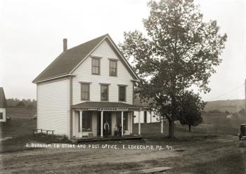 A postcard of Burnham store and post office in Edgecomb. Courtesy of Penobscot Marine Museum