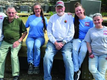 SMWRC residents with Boothbay V.E.T.S. President Ed Harmon, middle, and Vice President Arthur Richardson. Photo by Maine Department of Corrections