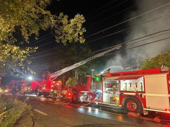 Fire at 79 Western Avenue in Boothbay Harbor Oct. 4. Courtesy of Mark Sullivan