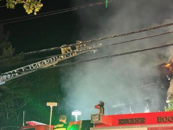 Fire at 79 Western Avenue in Boothbay Harbor Oct. 4. Courtesy of Mark Sullivan