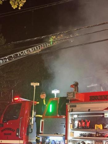 Fire at 79 Western Avenue in Boothbay Harbor Oct. 4. Courtesy of Mark Sullivan