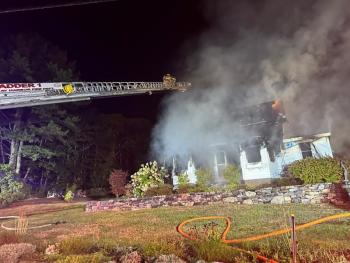 Fire at 79 Western Avenue in Boothbay Harbor Oct. 4. Courtesy of Mark Sullivan