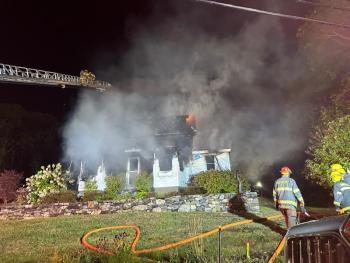 Fire at 79 Western Avenue in Boothbay Harbor Oct. 4. Courtesy of Mark Sullivan