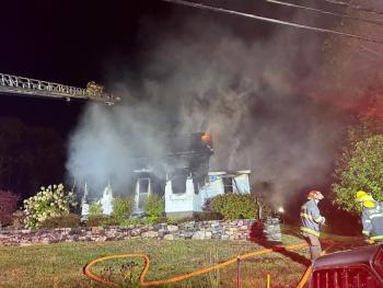 Fire at 79 Western Avenue in Boothbay Harbor Oct. 4. Courtesy of Mark Sullivan