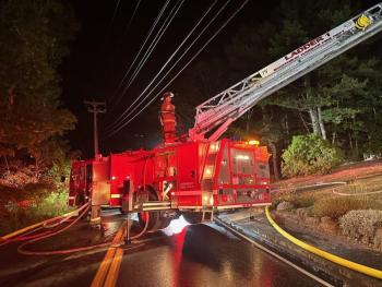 Fire at 79 Western Avenue in Boothbay Harbor Oct. 4. Courtesy of Mark Sullivan