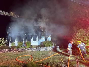 Fire at 79 Western Avenue in Boothbay Harbor Oct. 4. Courtesy of Mark Sullivan