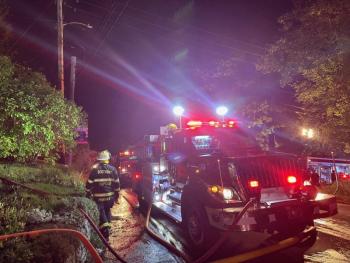 Fire at 79 Western Avenue in Boothbay Harbor Oct. 4. Courtesy of Mark Sullivan