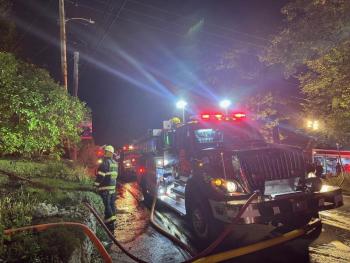 Fire at 79 Western Avenue in Boothbay Harbor Oct. 4. Courtesy of Mark Sullivan