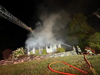 Fire at 79 Western Avenue in Boothbay Harbor Oct. 4. Courtesy of Mark Sullivan