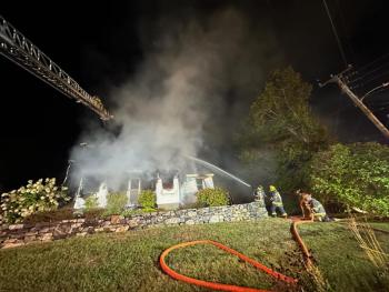 Fire at 79 Western Avenue in Boothbay Harbor Oct. 4. Courtesy of Mark Sullivan