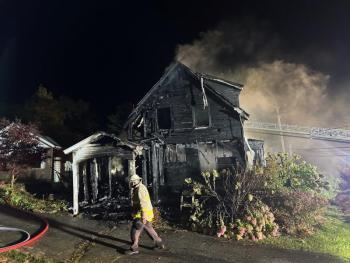 Fire at 79 Western Avenue in Boothbay Harbor Oct. 4. Courtesy of Mark Sullivan