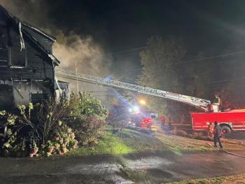 Fire at 79 Western Avenue in Boothbay Harbor Oct. 4. Courtesy of Mark Sullivan
