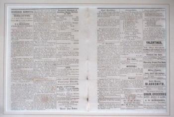 The inside pages of the Feb. 17, 1877 edition of the Boothbay Register. Courtesy of Scott Cohoon