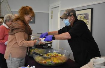 After presentations, attendees celebrated their hard work by breaking bread. ISABELLE CURTIS/Boothbay Register