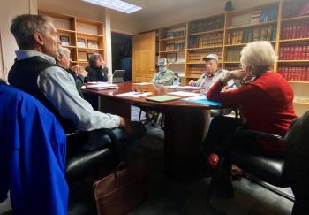 Boothbay Region Cemetery District trustees discuss recent accident, other matters during monthly meeting. ISABELLE CURTIS/Boothbay Register