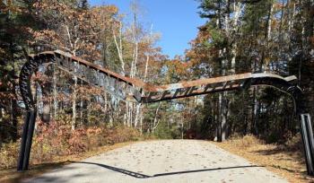 The arch at Evergreen Cemetery sustained damage after an evacuator struck it on Oct. 24. Courtesy of Sarah Fahnley