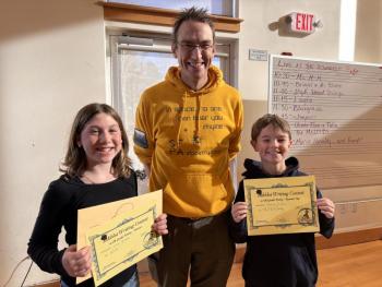  CTL fifth graders Lila Milden and Gannon Inman were honored by the Inkblot Writing Contest. 