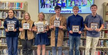 Plaque winners, from left to right, Lexi Hughes, Abby Orchard, Maddie Andreasen, Ross Gaffney, Jackson Zehm, and AJ Crocker. FRITZ FREUDENBERGER/Boothbay Register