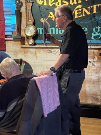 Jim Singer gives a talk at the gathering. Jen Mitchell photo