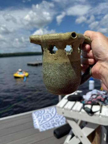 Mug recovered from Long Lake in Harrison in July. Courtesy photo