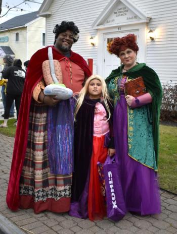 Rick, Krystal, and Penny Navarrette as the witches from Hocus Pocus. FRITZ FREUDENBERGER/Boothbay Register