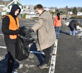 The project took two routes, one along Oak Street and one along Atlantic Avenue through the footbrige parking lot. FRITZ FREUDENBERGER/Boothbay Register