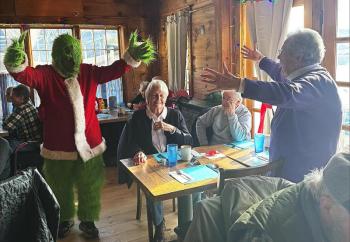 The Grinch at Community Lunch Dec. 15. Jen Mitchell photo