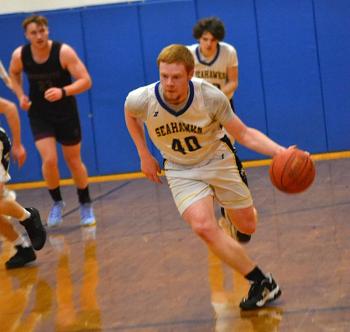 Simeon Bates runs a fastbreak. KEVIN BURNHAM/Boothbay Register