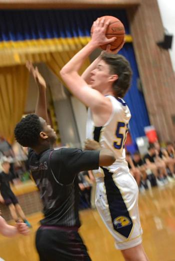 Harry Hinckley looks to score inside. KEVIN BURNHAM/Boothbay Register