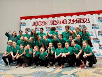 The group posing "silly" during their festival photo shoot. Courtesy of Emily Mirabile