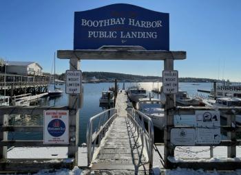 The Boothbay Harbor town landing on Commercial Street. FRITZ FREUDENBERGER/Boothbay Register
