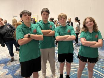 The 2026 Tech Olympics Team: Collin Cantillo, Ford Harris, Finn Sullivan, and Violet Baldwin. Emily Mirabile photo