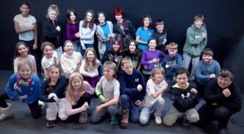 "Treasure Island" cast gives a rousing, "Aye, matey" in an early rehearsal photo. Performances in  are Jan 30 & 31. Photo courtesy of Heartwood