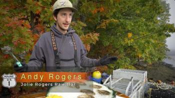 Andy Rogers of the Jolie Rogers Raw Bar in Wiscasset was one of the stops along Route 1 filmmaker Bob Krist made a stop  for. Courtesy of Bob Krist