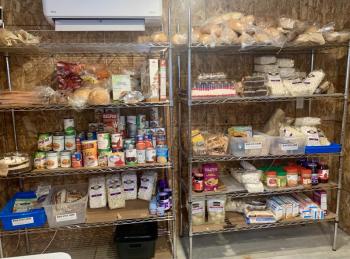 The shelves stay stocked thanks to the efforts of residents and businesses. ISABELLE CURTIS/Boothbay Register