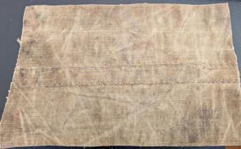 A cloth sail with hand stitching. FRITZ FREUDENBERGER/Boothbay Registerh hand stiching. FRITZ FREUDENBERGER/Boothbay Register