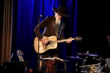 Walter Parks performing Richie Havens songs on Havens' guitar at the Opera House Feb. 13. Bob Mitchell photo