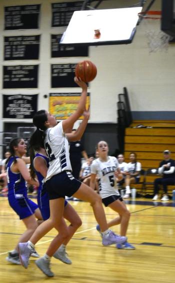 Jimiah Stetson takes her shot during her Feb. 2 game against Bristol. FRITZ FREUDENBERGER/Boothbay Register